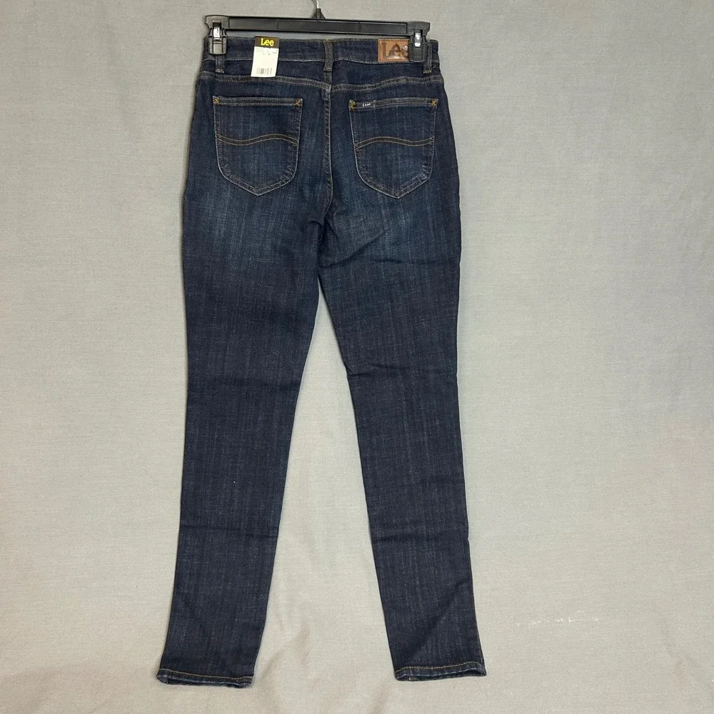 Lee Womens Legendary Skinny Mid Rise Jeans‎ Dark Wash Blue 8 Long 1000157438-22C